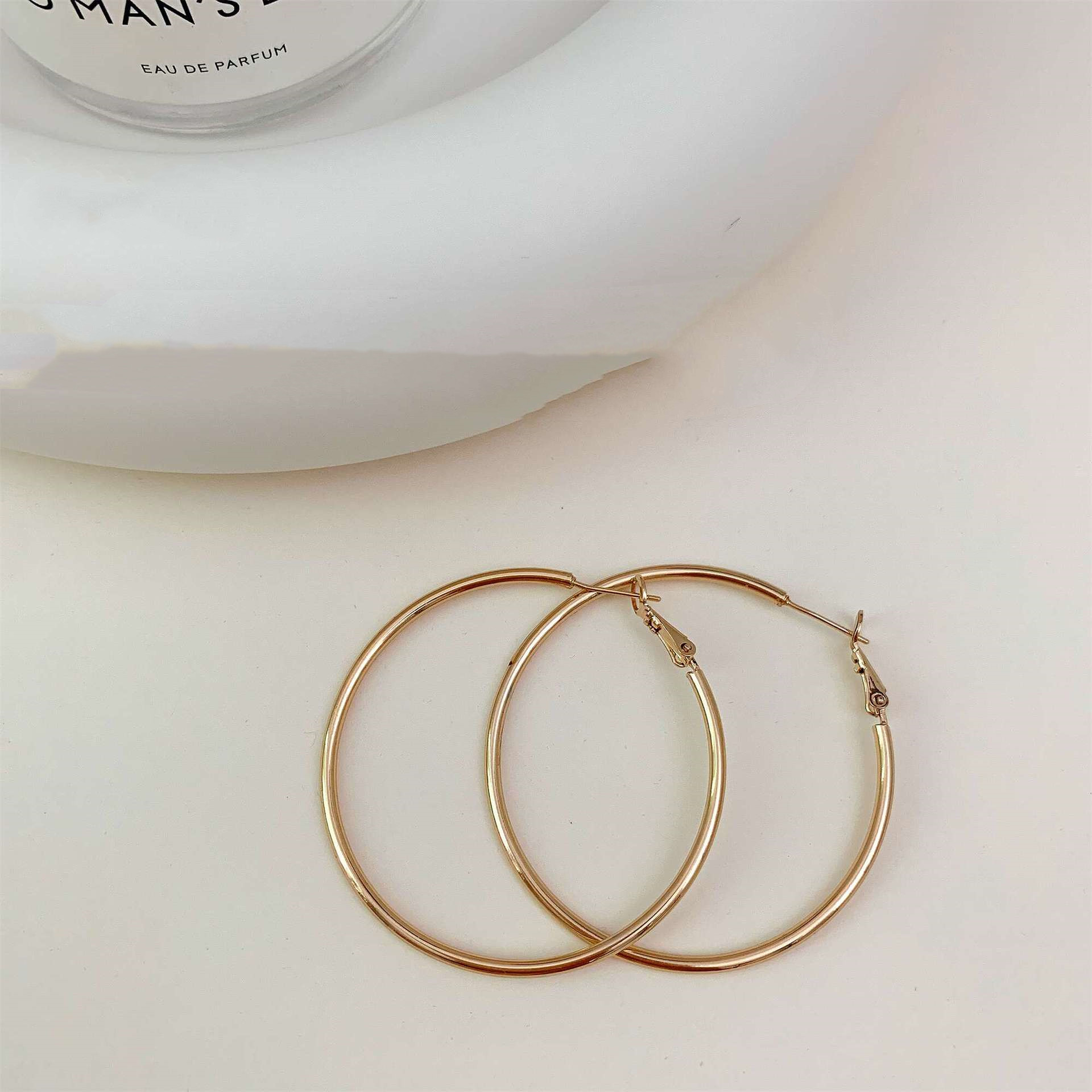 Gold Small Circle Fashion Exaggerated Earrings