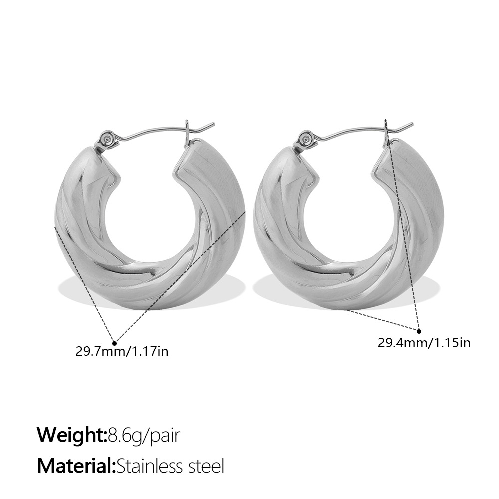Personalized Minimalist Irregular Earrings, Stylish And Versatile Round U shaped High end... thumbnail 4