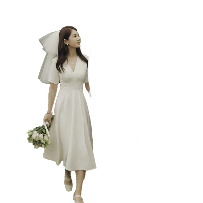 Satin Solid Color Dress, picture 2 of 5