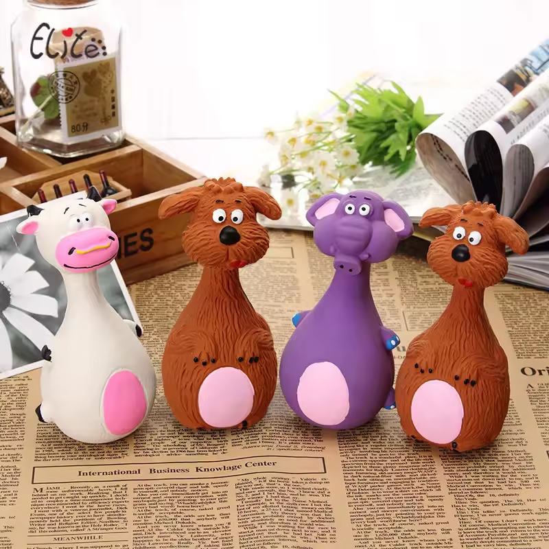 4pcs Cute Latex Dog Chew Toys With Sound, Interactive Biting Toys For Dental Health, Puppy Teething Pet Supplies - Image 4