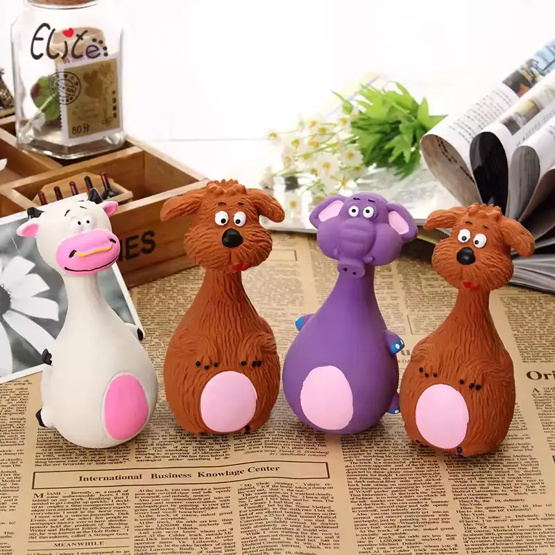 4pcs Cute Latex Dog Chew Toys With Sound, Interactive Biting Toys For Dental Health, Puppy Teething Pet Supplies