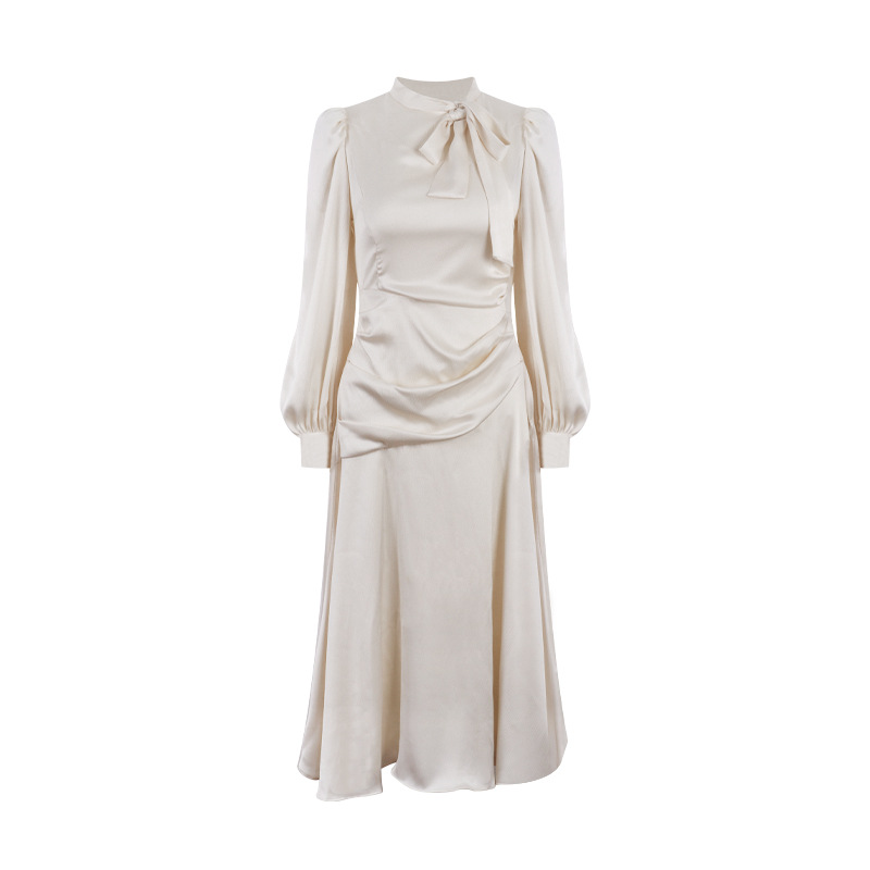 Satin Long-Sleeve Midi Dress, picture 2 of 6