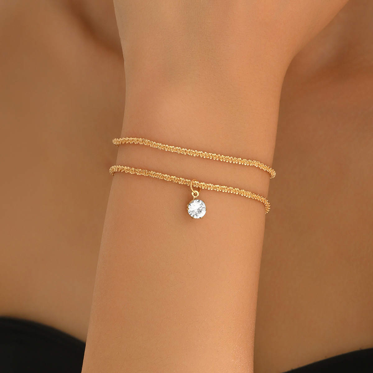 Cross-border European American Women Bracelets, Fashion Bohemian Multi-layer Minimalist Design Inlaid Cubic Zi