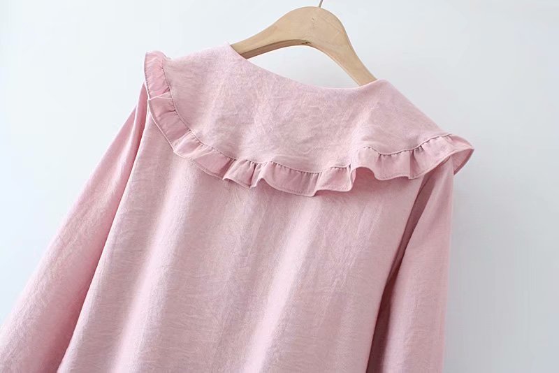 Title 10, Ruffle Collar Long-sleeved Bottoming Shirt