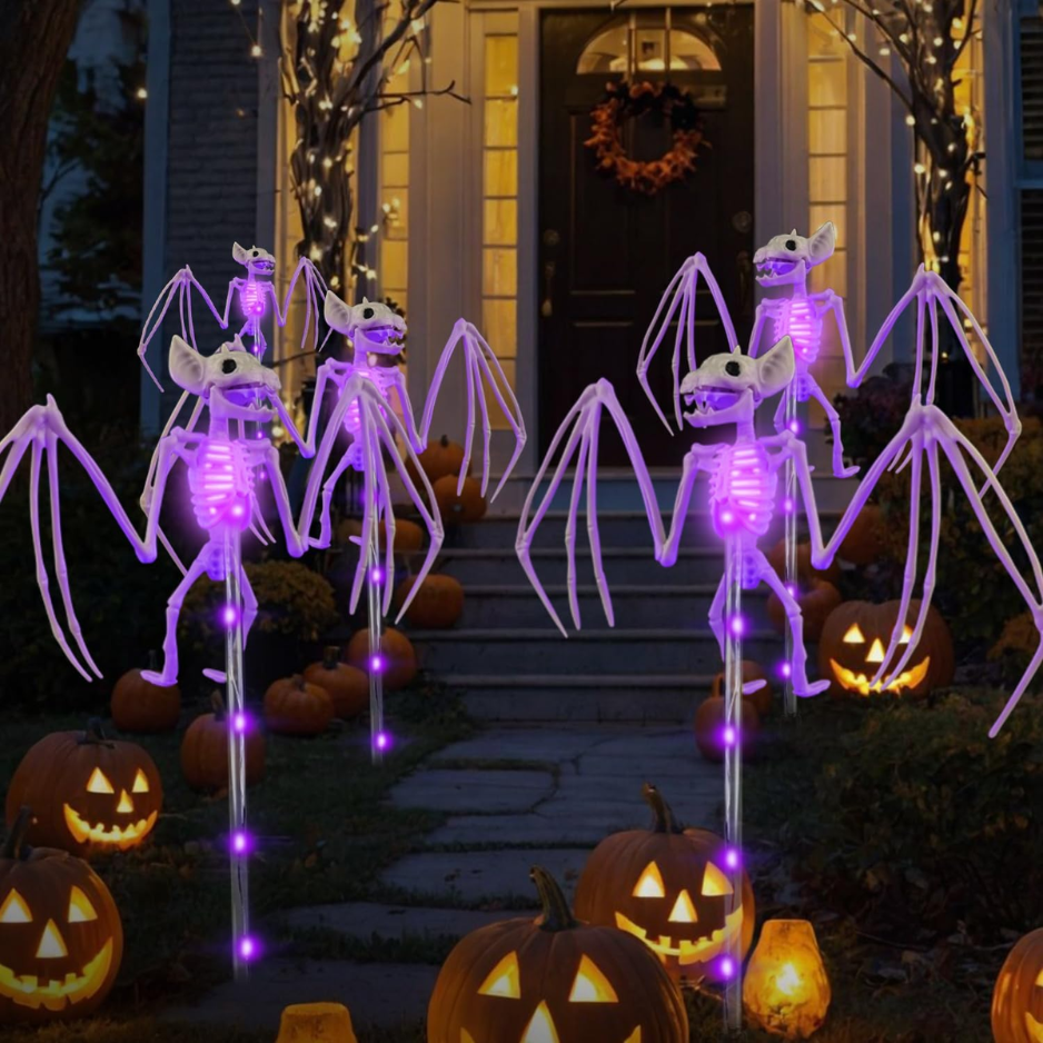Lampes solaires de jardin chauves-souris Halloween 4