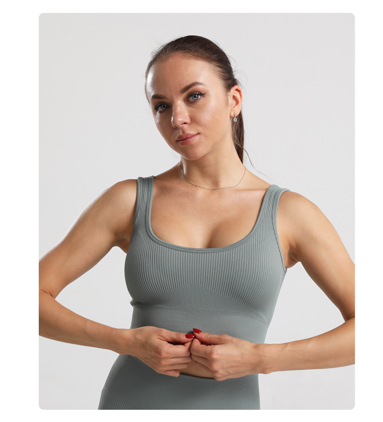 Title 5, Seamless Knitted Sports Bra Fitness Yoga Collar