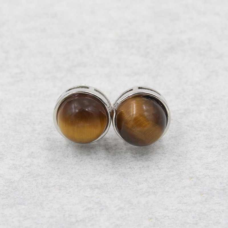 10mm Half Round Stud Earrings Simple Fashion