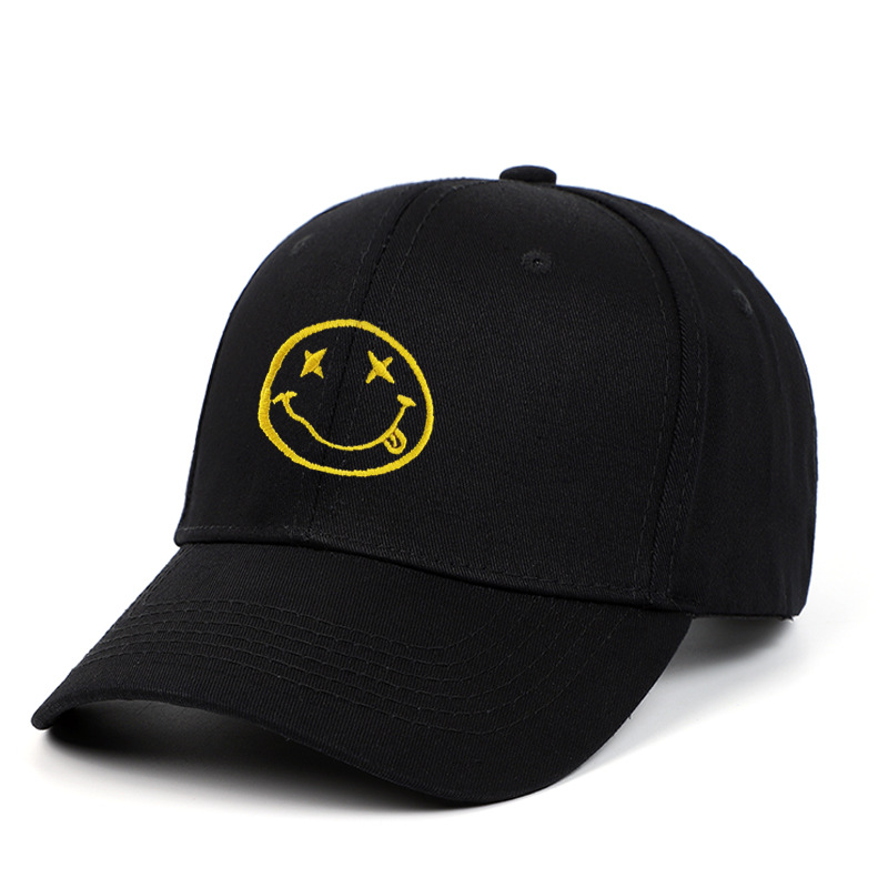 Title 4, Cartoon smiley embroidered cotton baseball cap