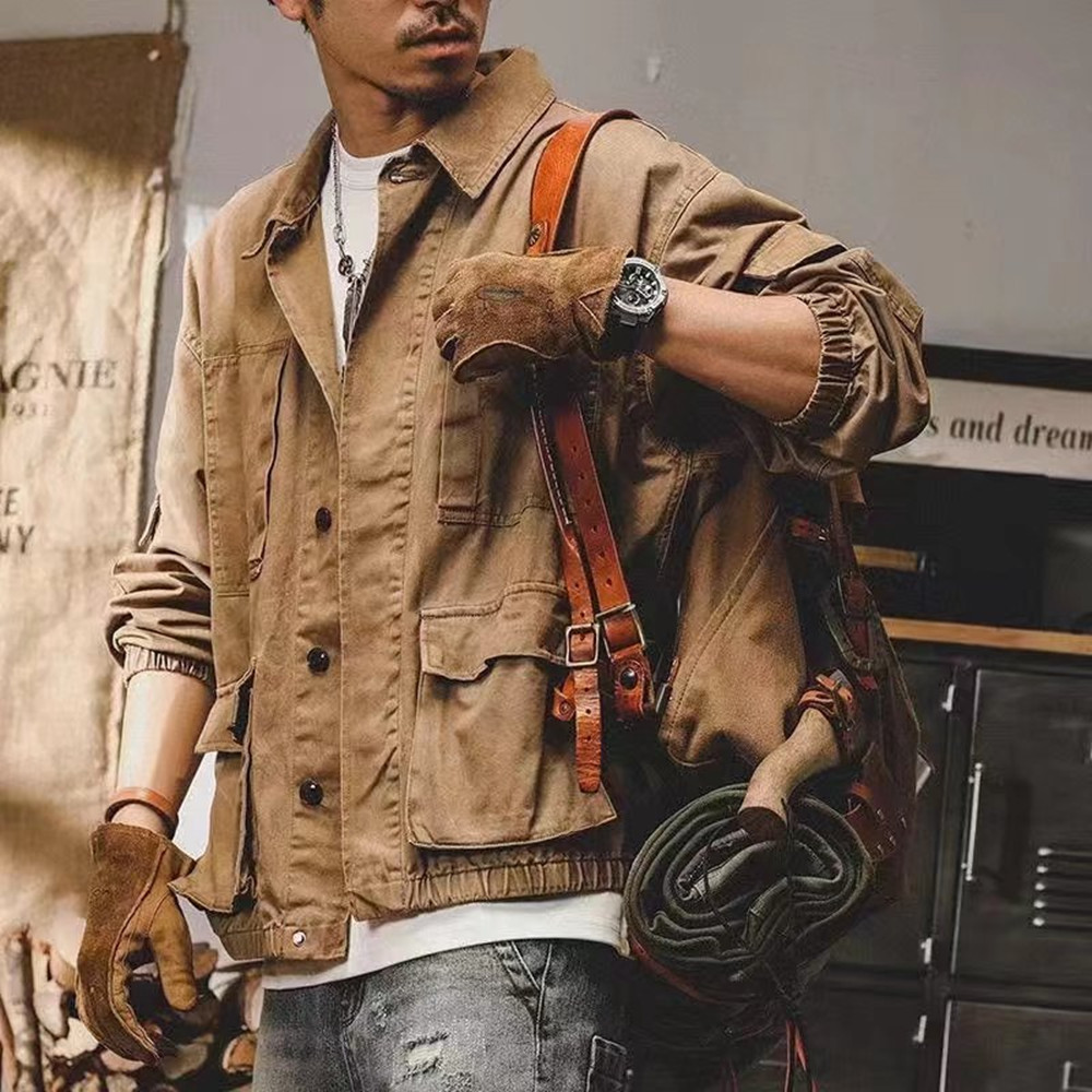 Men's Loose Retro Work Jacket Plus