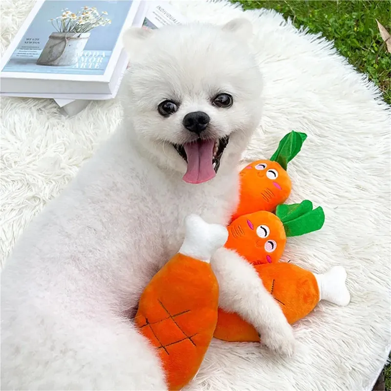 Plush Chicken Leg Dog Chew Toy