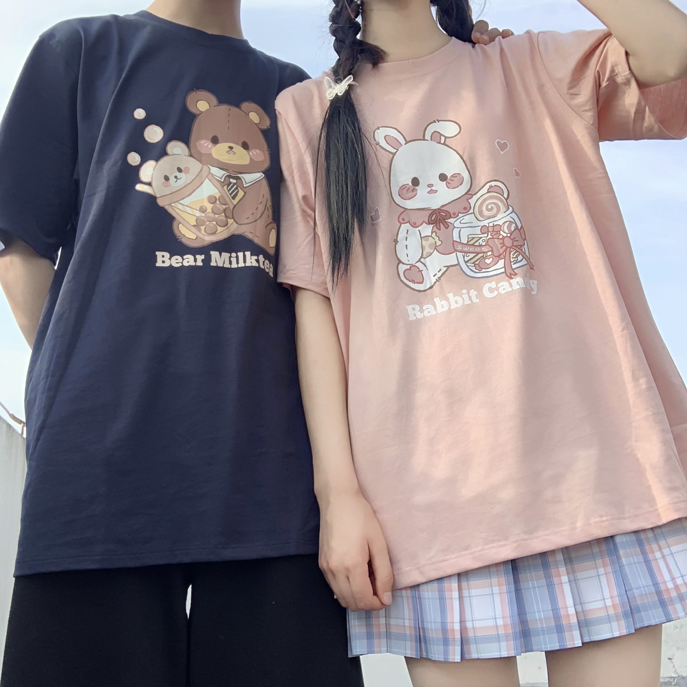 Title 2, Candy Bunny T-shirt Summer Cute Cartoon Bunny P...