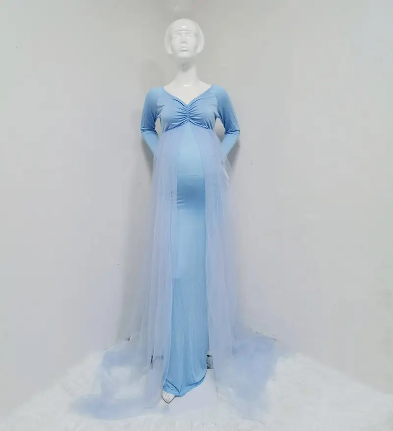 Stretch Cotton Maternity Photo Dress