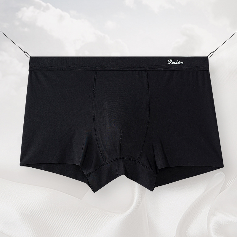 Men's Ice Silk Underwear 3d Perforated One-piece Seamless Boxer Shorts