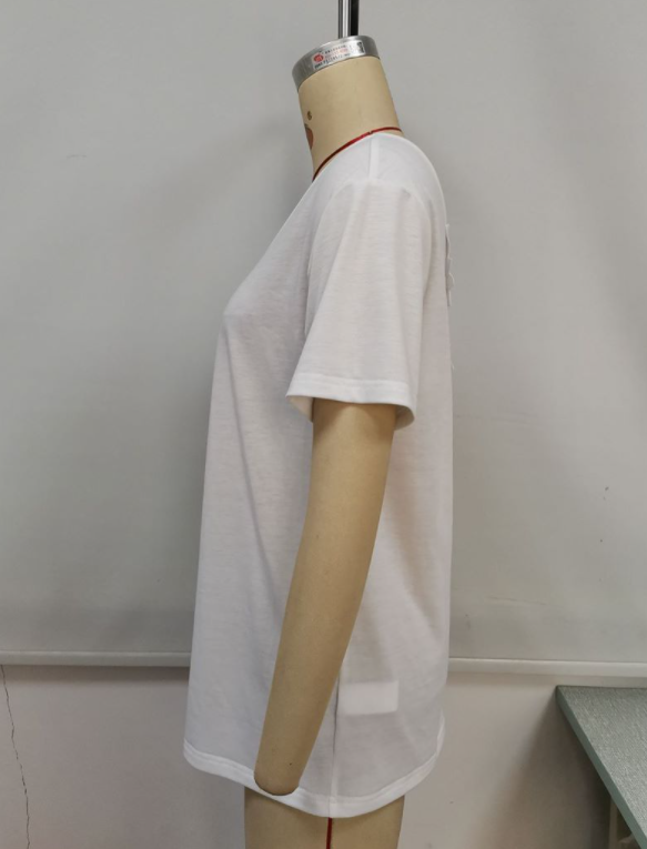 Lace Stitching V-neck Pullover Short-sleeved T-shirt