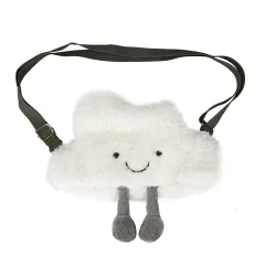 Cloud Messenger Bag Female Cute Plush Cartoon Soft Cute Mini Shoulder - White - View 1
