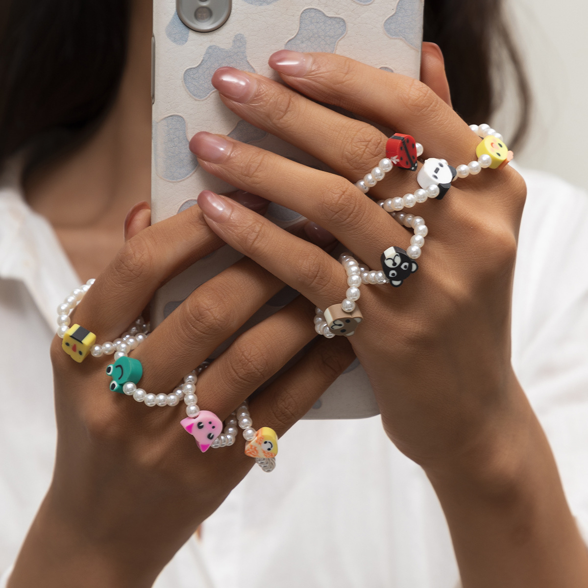 Creative Random Animal Soft Clay Ring Women