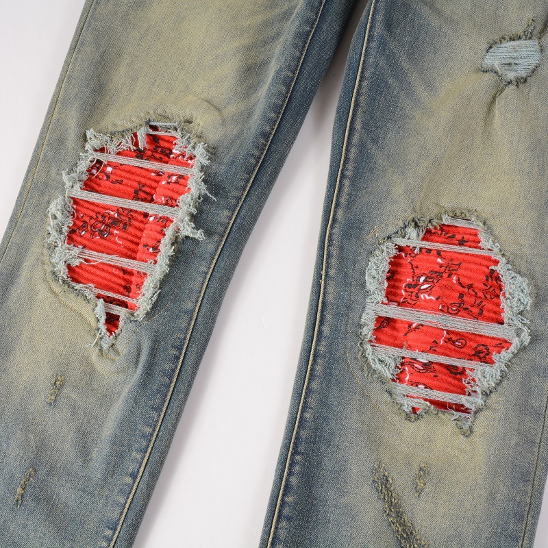 Title 5, Heren jeans met plooien en kleurcontrast. Comfo...