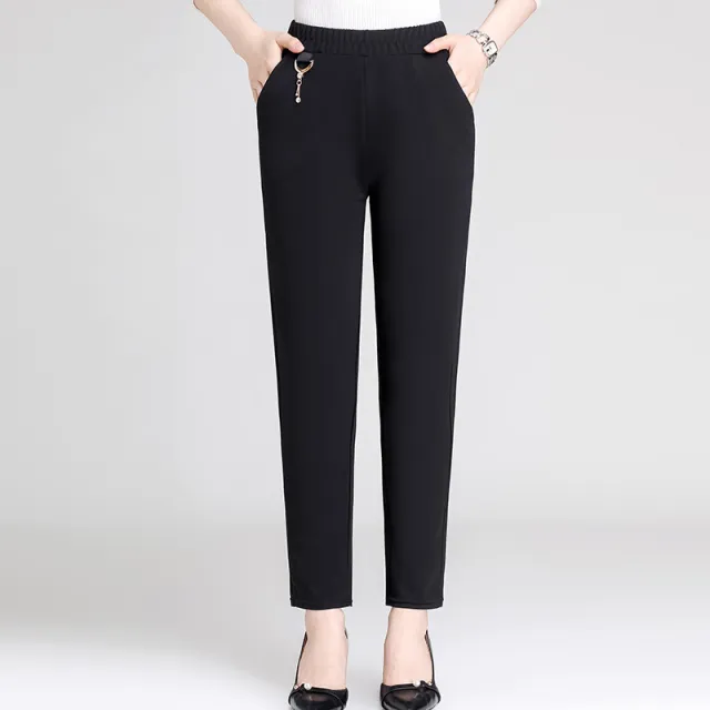 Western Style Middle aged And Elderly Spring And Autumn Long Pants Black - Shop at LoveMi