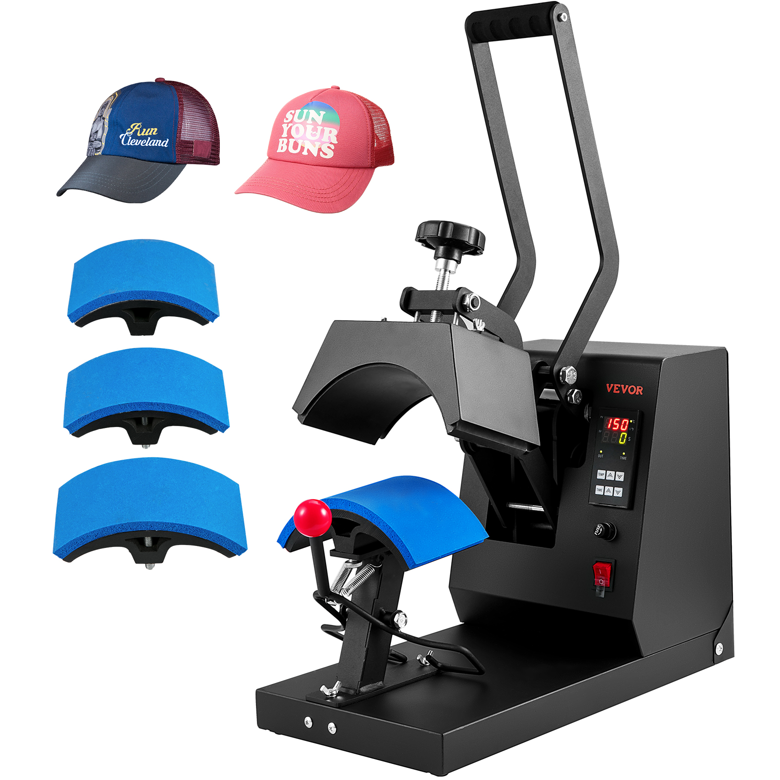 VEVOR Hat Heat Press,Cap Heat Press Machine, 6x3inches Clamshell Sublimation Transfer, LCD Digital Timer… image 3
