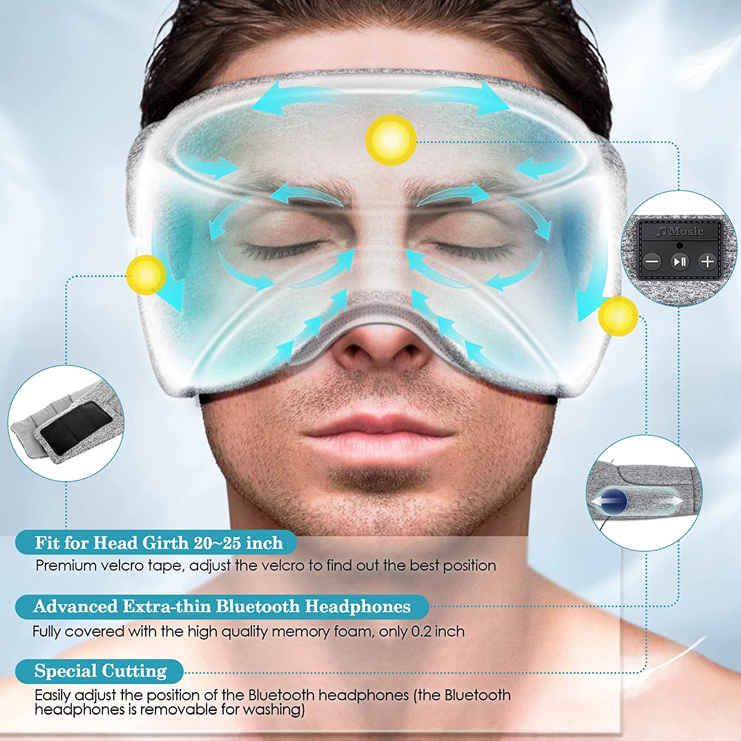 White Noise Bluetooth Sleep Eye Mask - eye mask for sleeping | Dream