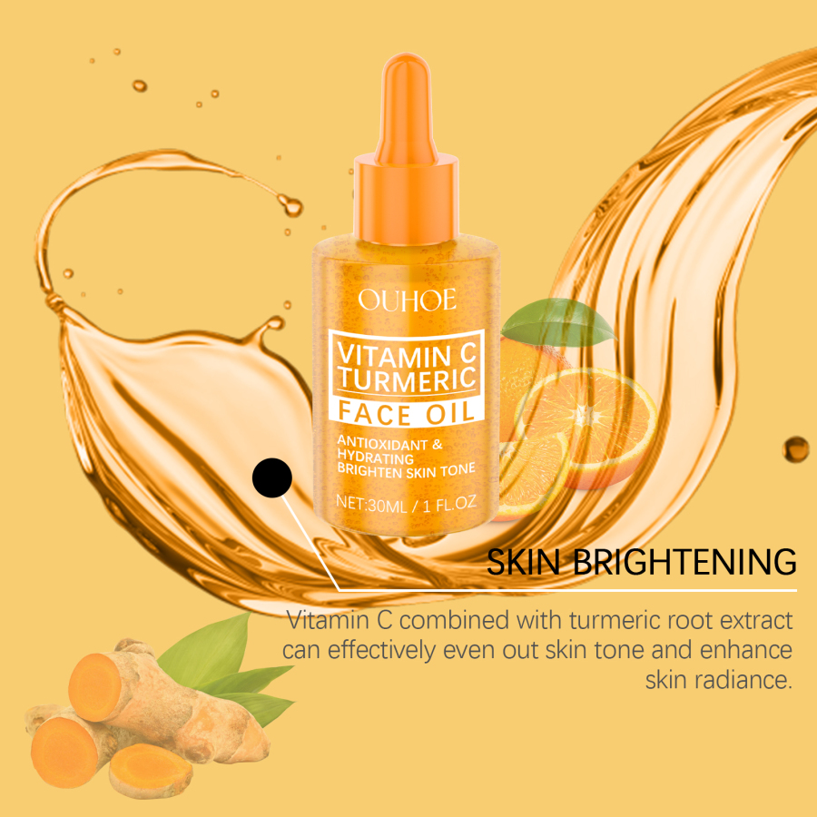 Vitamin C Turmeric Face Oil With Niacinamide & Rosemary Leaf Oil, Hydrating Brightening Facial Oil For Soothing Irritated Skin, Improve Skin Texture, 30ml