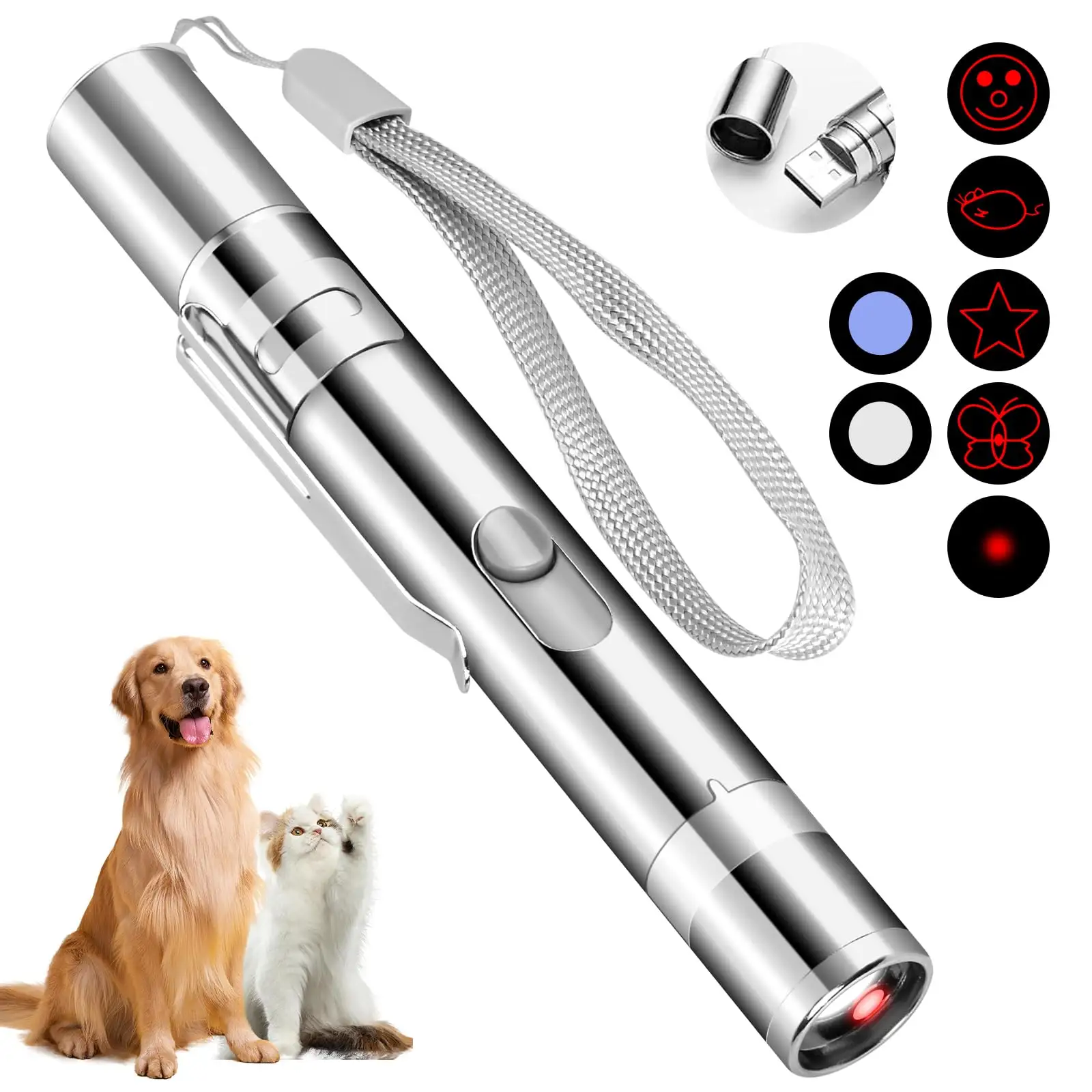 Cat Toy, USB Rechargeable, 3 Light Modes