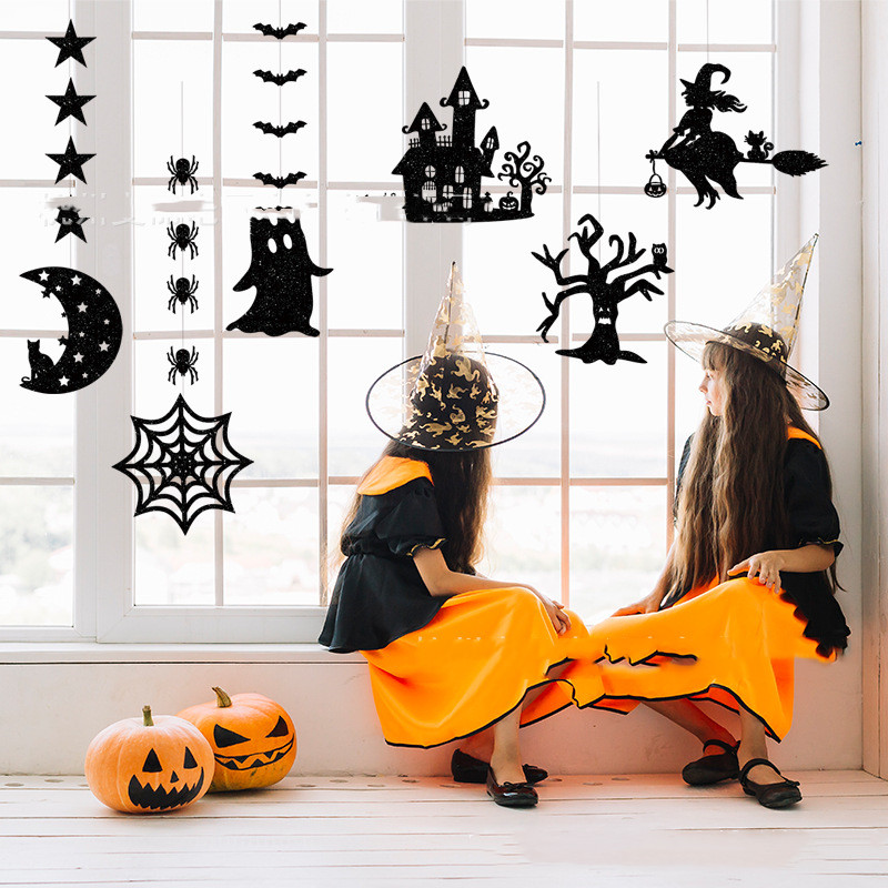 Halloween decoration garland hanging spider female (6