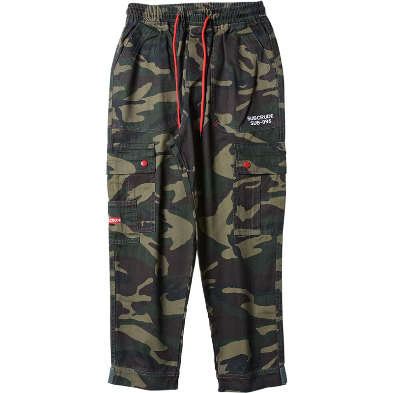 Title 3, Werkbroek cropped heren camouflage slim-fit. St...