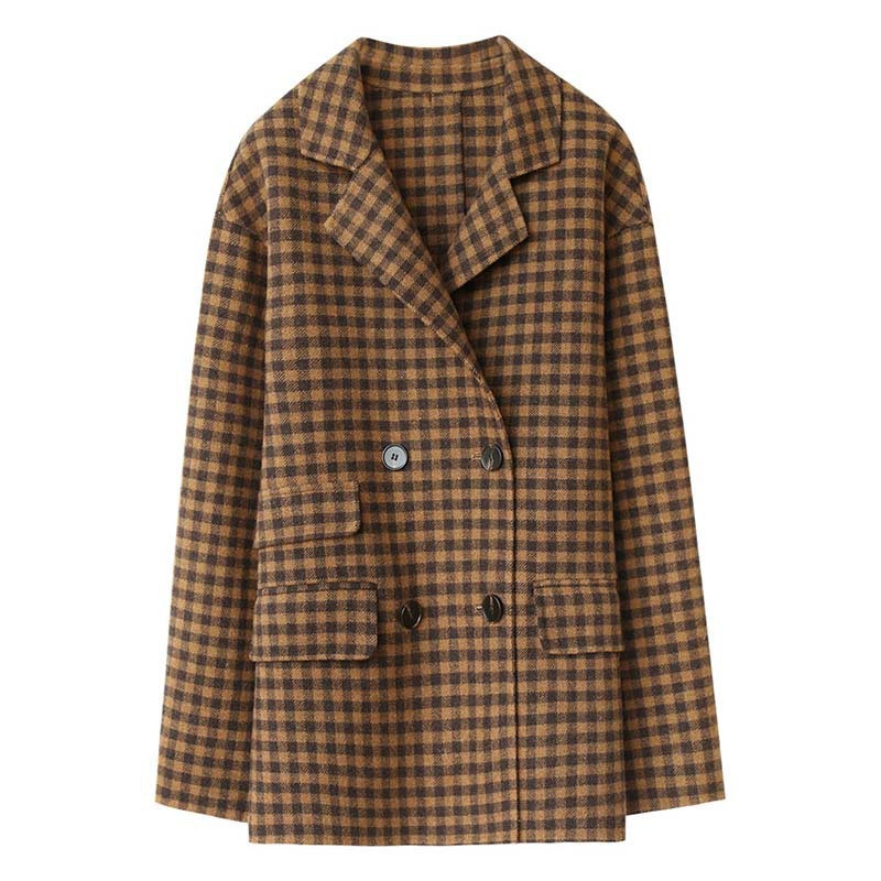 British Plaid Double-faced Cashmere Coat Women