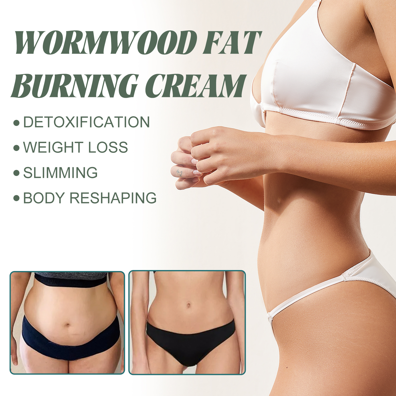 South Moon Wormwood Fat Burning Cream, Massage The Body Skin Belly In Moist Lazy Body Massage Cream