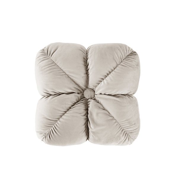 Set Of Two 14in  Square Velvet Flower Knot Accent Throw Pillows