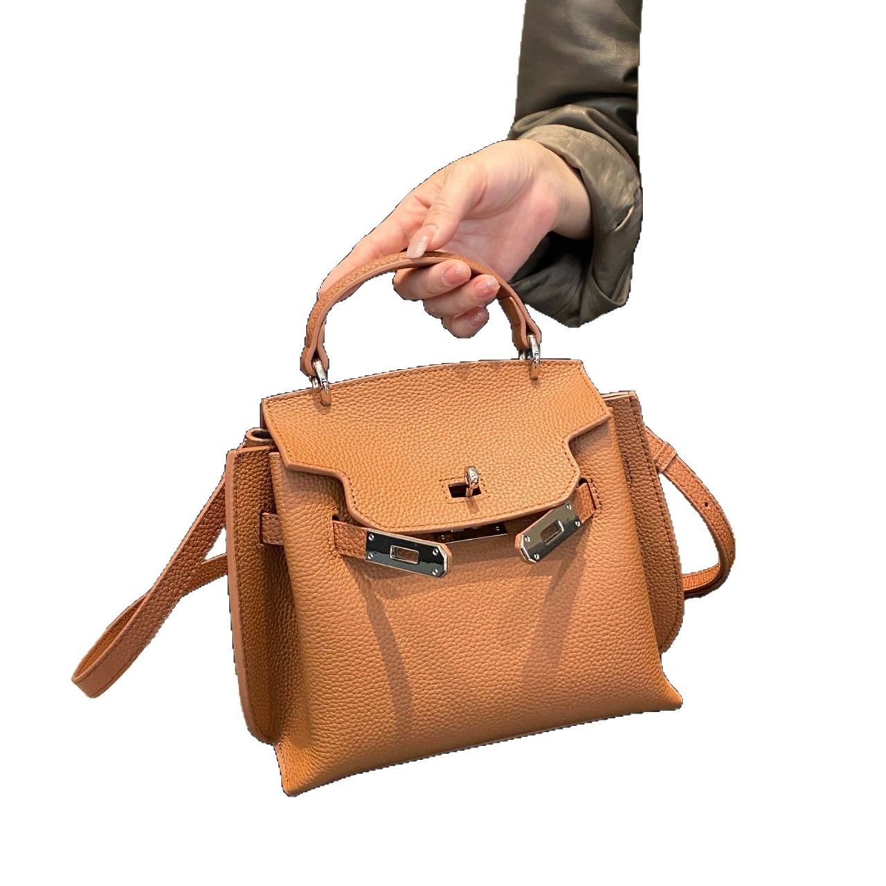 Cross-border OEM-ODM Customizable TOGO Top-layer Cowhide Kelly Bag, Birkin Bag, Single-shoulder Crossbody Genuine Leather Women's Bag
