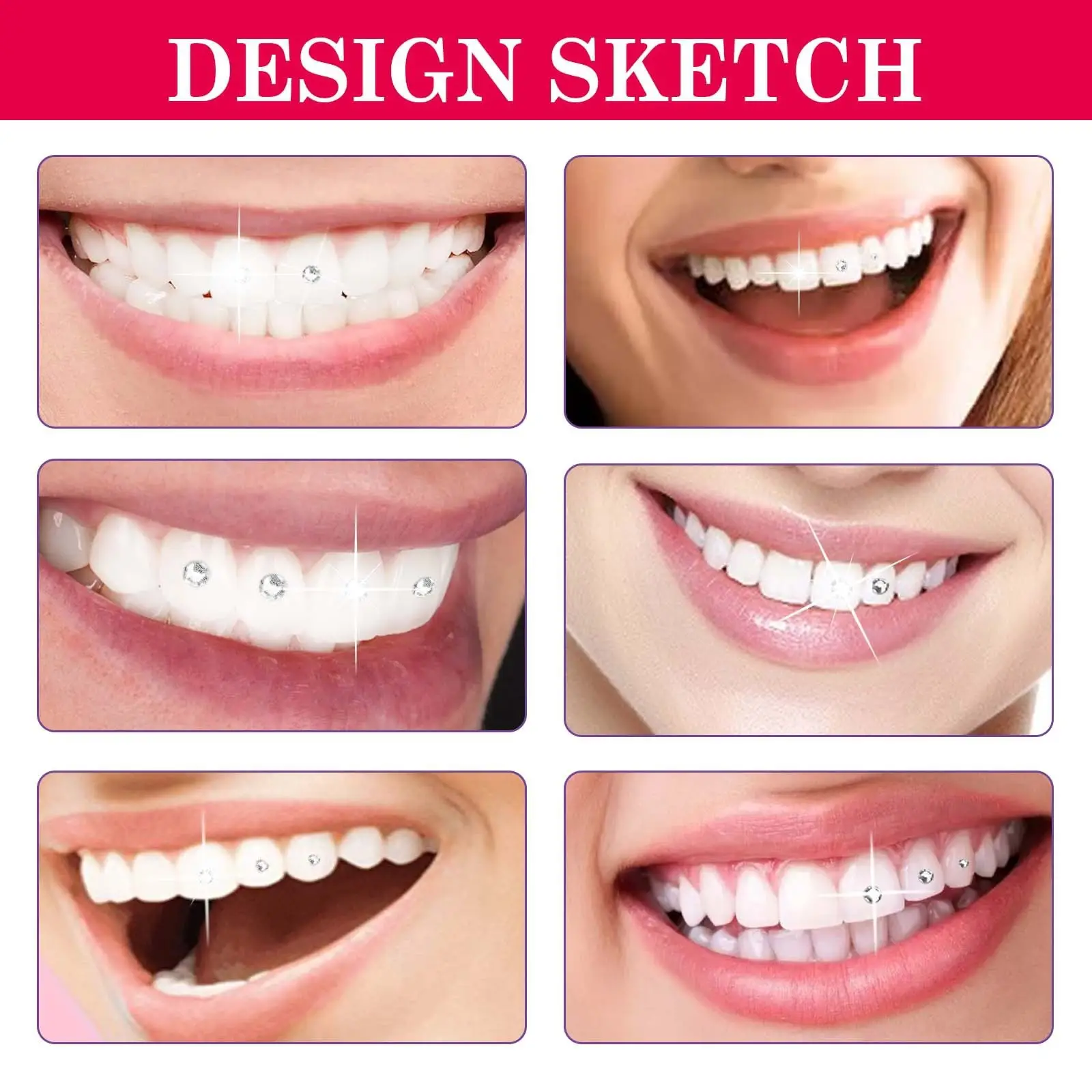 Jaysuing Tooth Gem Kit Dental Jewellery Kit Glamorous Accessories Easy To Remove And Apply Crystal Dental Jewellery Sparkling Dental Adhesive