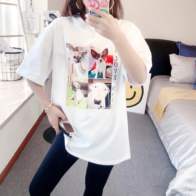 Title 3, Cartoon Printed Cotton Short-sleeved Loose Roun...