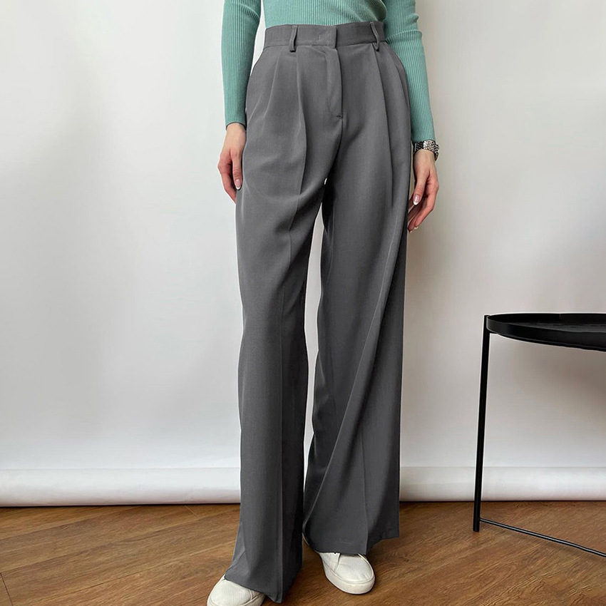High Waist Wide Leg Pants Casual Temperament Commute All-matching Trousers