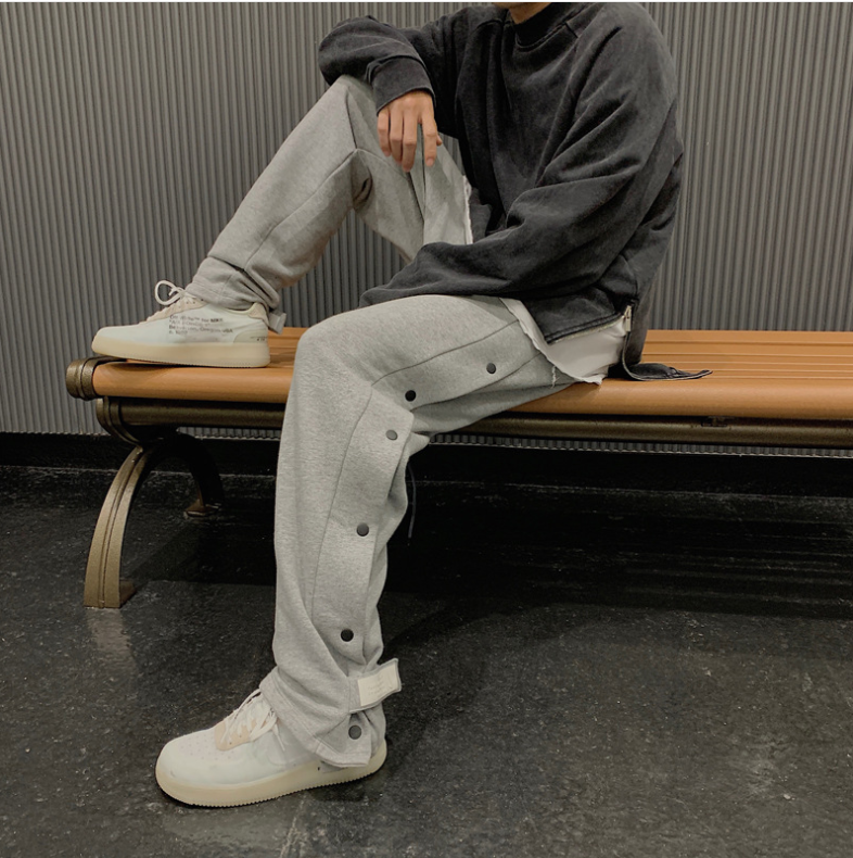 Personalized Drawstring Side-breasted Loose Men's And Women's Sports Casual Pants