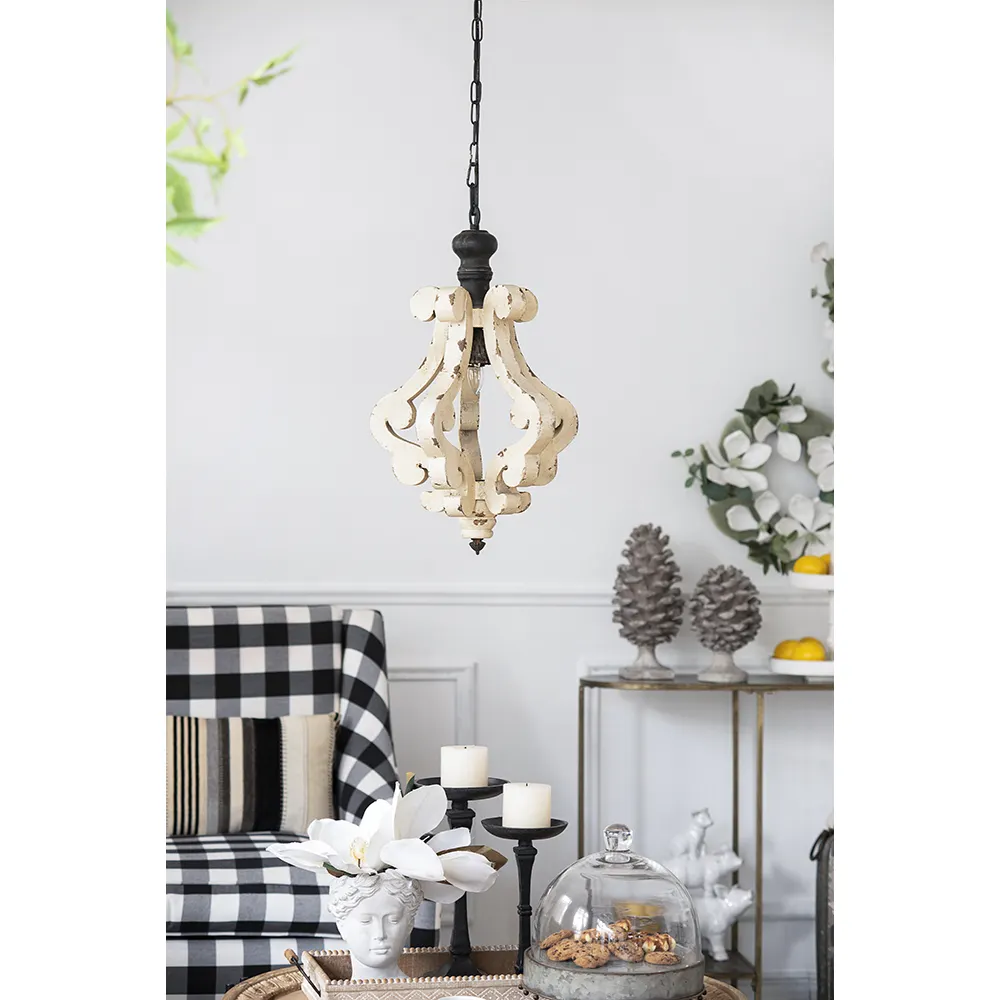 Farmhouse Chandelier, Dilapidated White Chandelier French Country