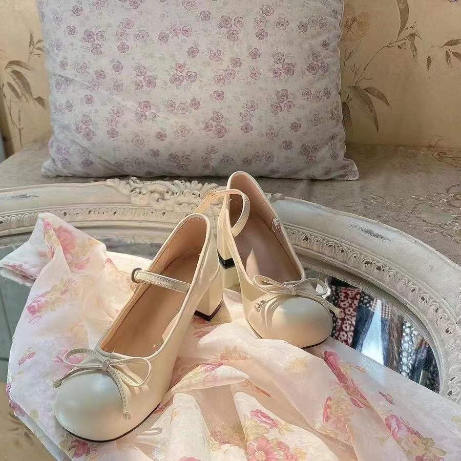 Small Leather Shoes Round Head Lovely Thick With College Wind
