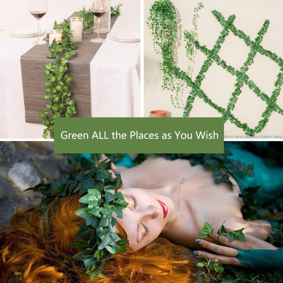 12 Pack Fake Vines For Room Decor Artificial With Clip Green Flowers — foto 2
