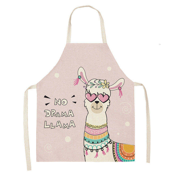 Title 22, Alpaca Cartoon Cotton Linen Apron Sleeveless An...