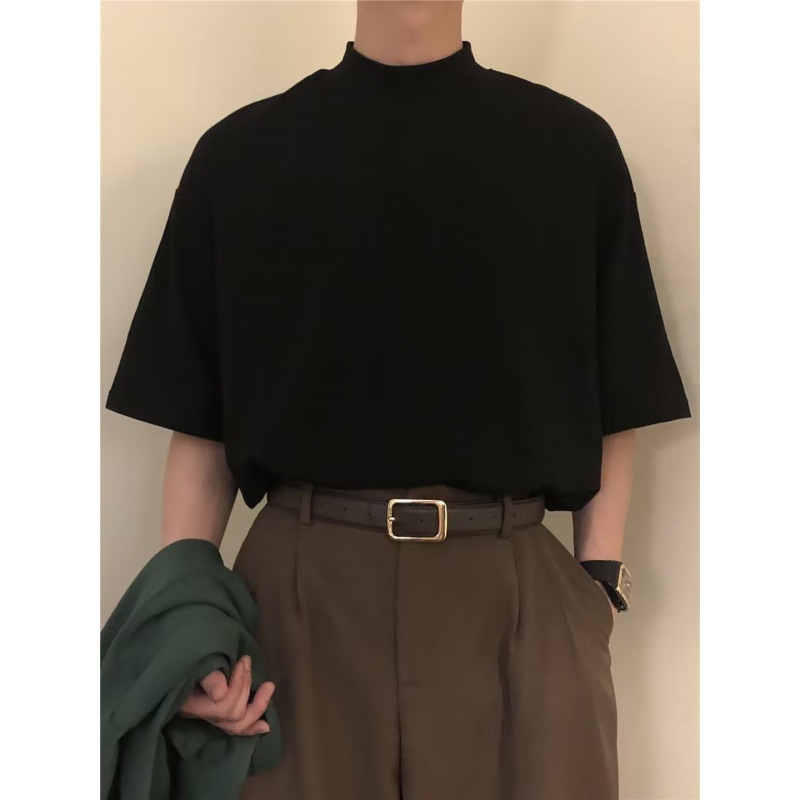 Hong Kong Wind Ins Character Short Sleeve Drape Feeling Niche Shirt Man