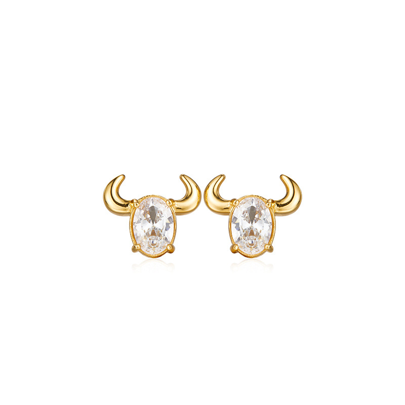 Women's Birth Year Zodiac Ox Fine Jewelry Earrings