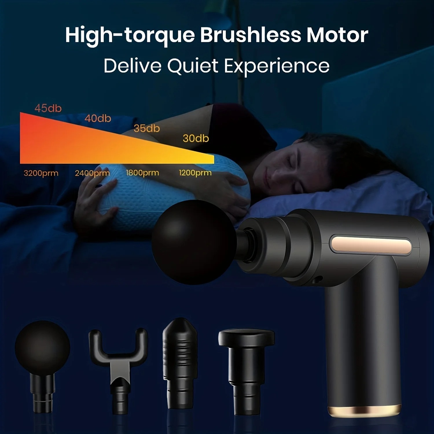 Massage Gun For Deep Muscle Relaxation, Neck Massage, Electric Fitness Equipment, Noise Reduction, Unisex.