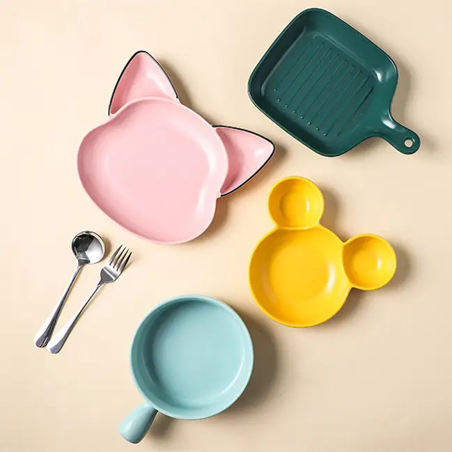 Cute Children's Dividing Tableware Supporting Household Baking Tray And Baking Bowl