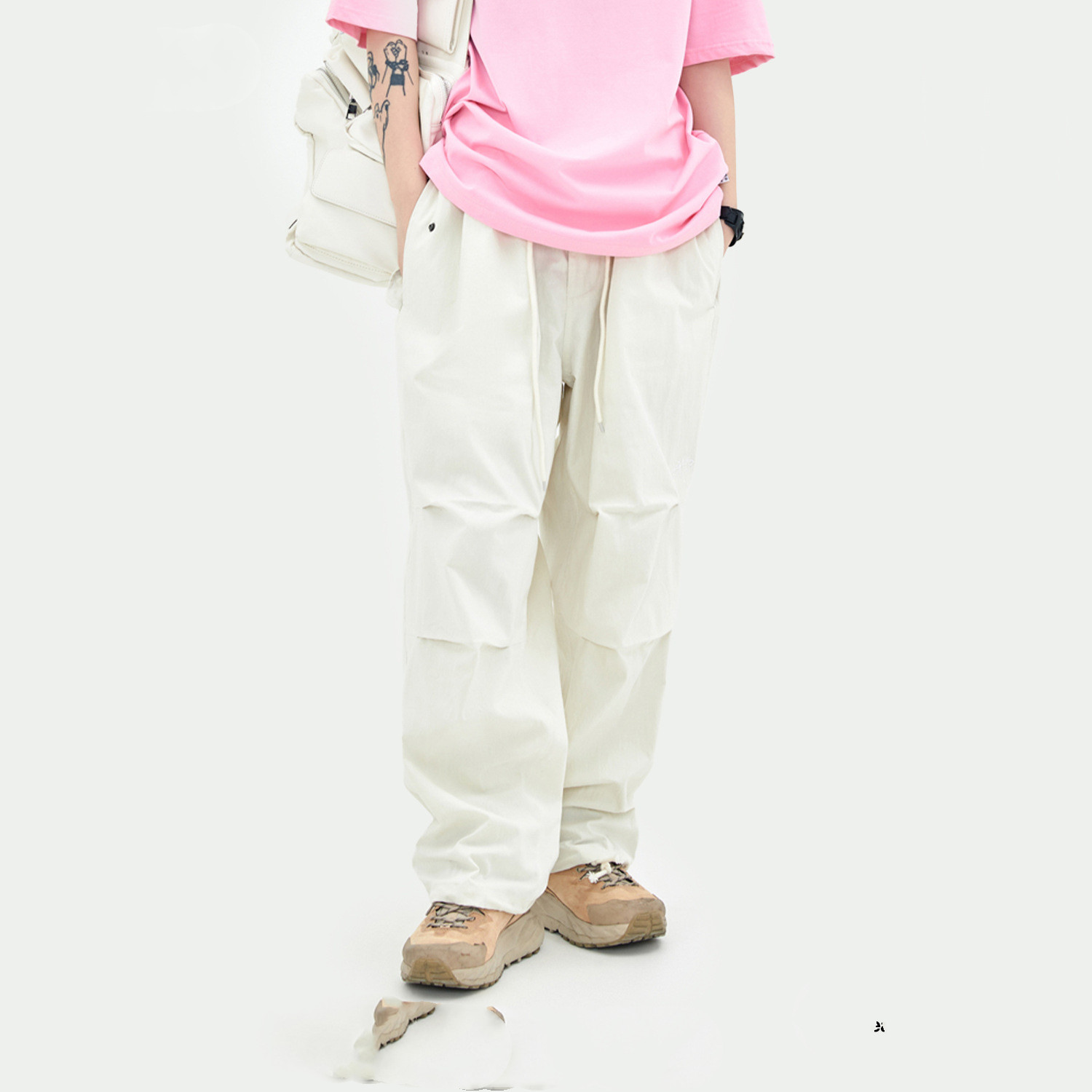 Wide Leg Loose Pleated Overalls For Men And Women