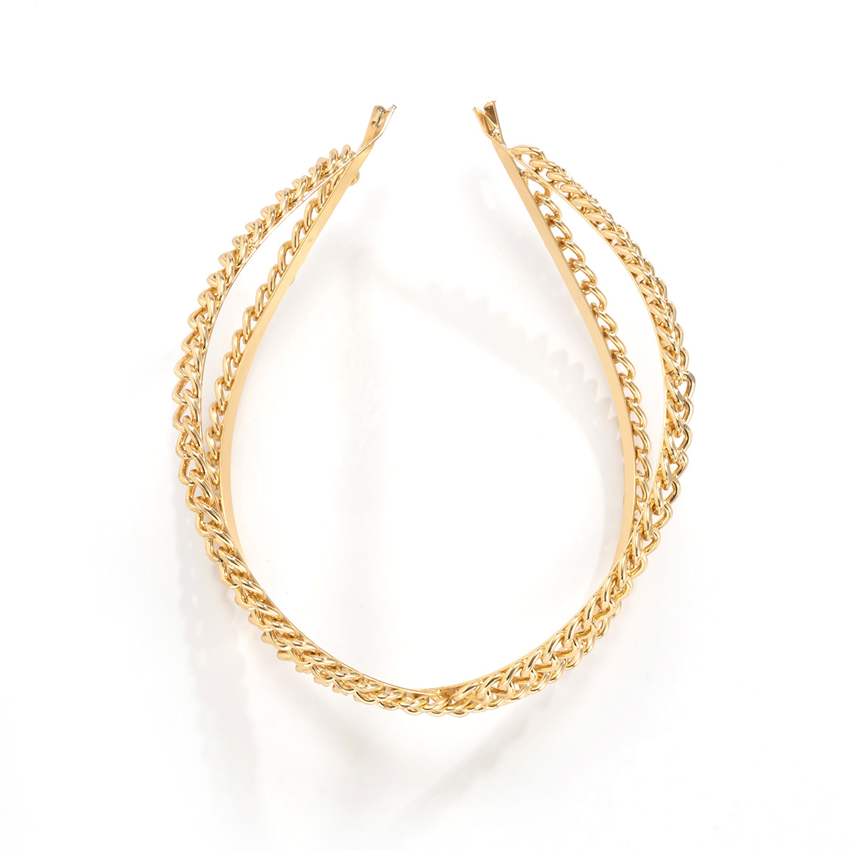 Metal Cutout Cross Braided Geometric Headband Gold - Shop at LoveMi