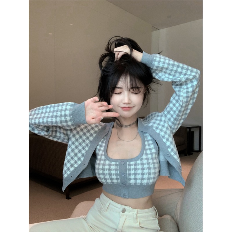 Pure Desire Style Knit Suit Women's Short Jacket Vest