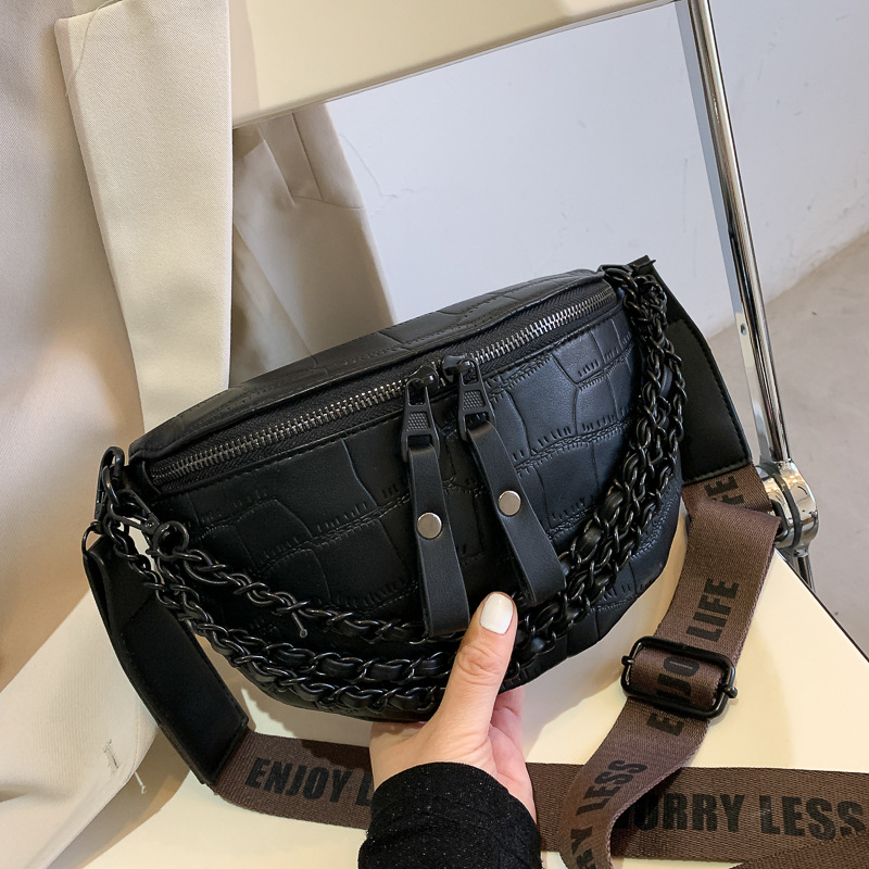 Wide Shoulder Strap Waist Fashion Chain Bag