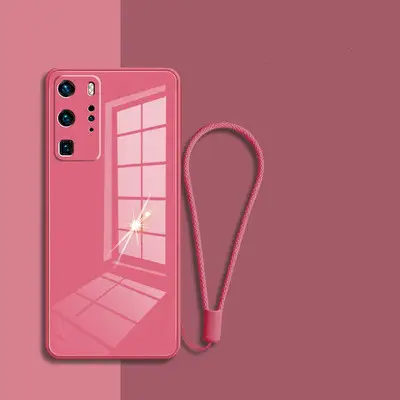Solid Color Case Macaron Glass With Rope Liquid