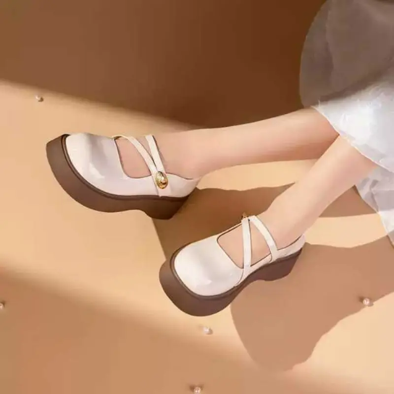 Vintage Mary Jane Shoes For Women - Japanese School Style Platform Flats, Versatile Patent Leather Shoes With Soft Sole, Perfect For Dresses & Petite Girls